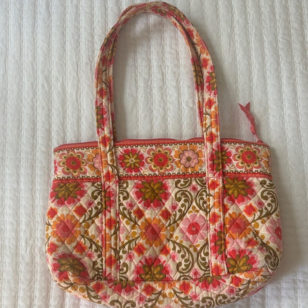 Vera Bradley Tote- 2011 “Folkloric” Pink & Orange - Picture 2 of 4